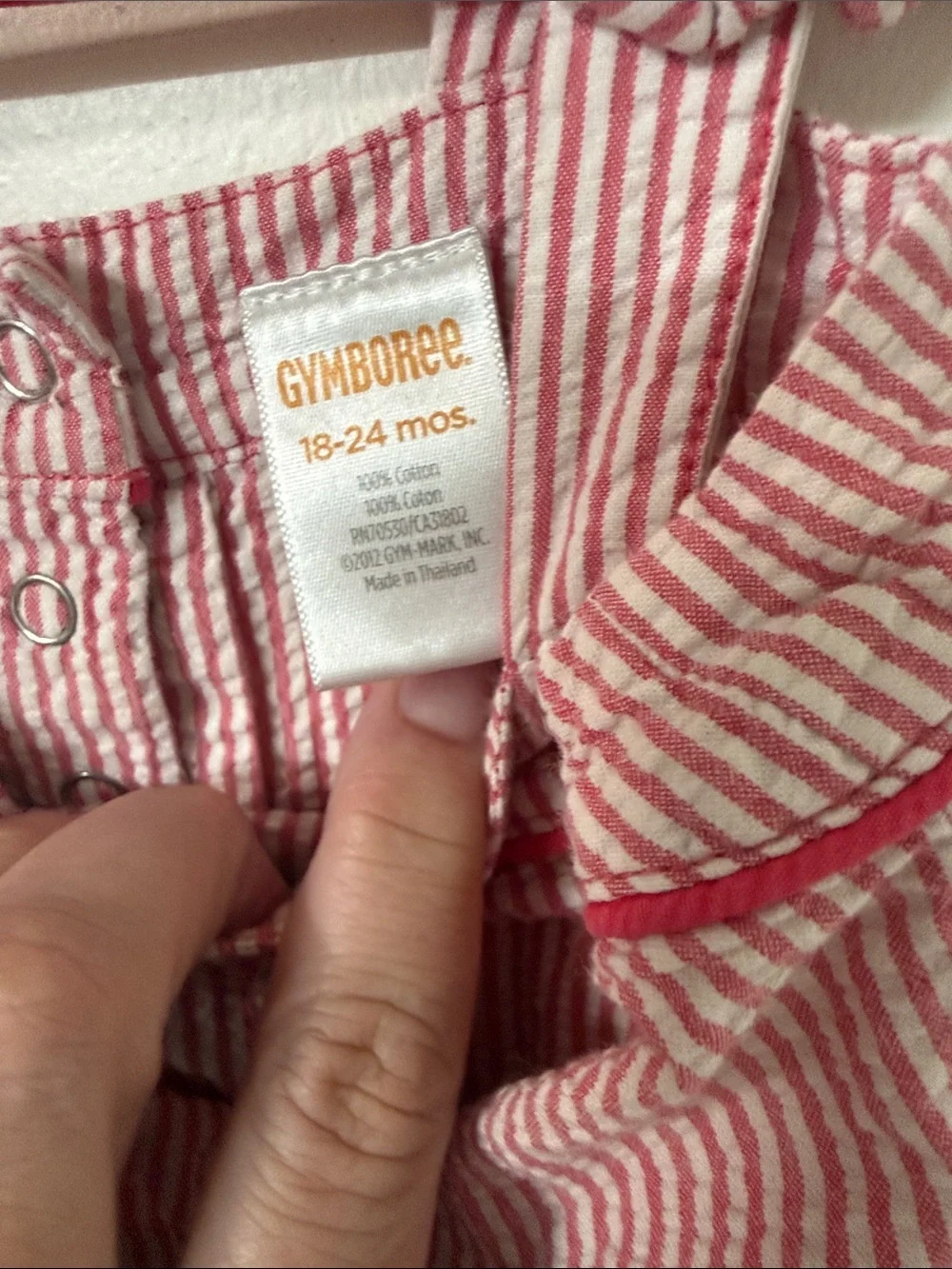 Gymboree Pink Striped Tie-Shoulder Romper